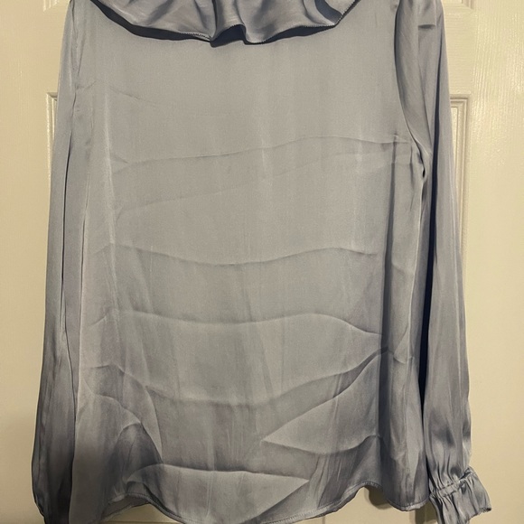 Paige Blue Aliza Ruffled Neck Tie Satin Top - Picture 3 of 4